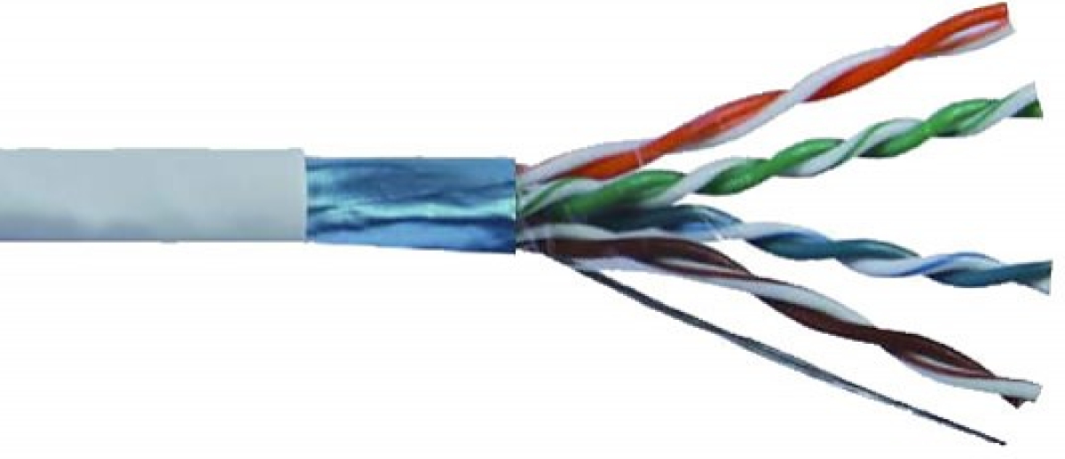 Инсталационен LAN кабел FTP CAT5e 24AWG CU Fluke, ETL certified - черен, кашон 305mна ниска цена с бърза доставка - BestPC.BG