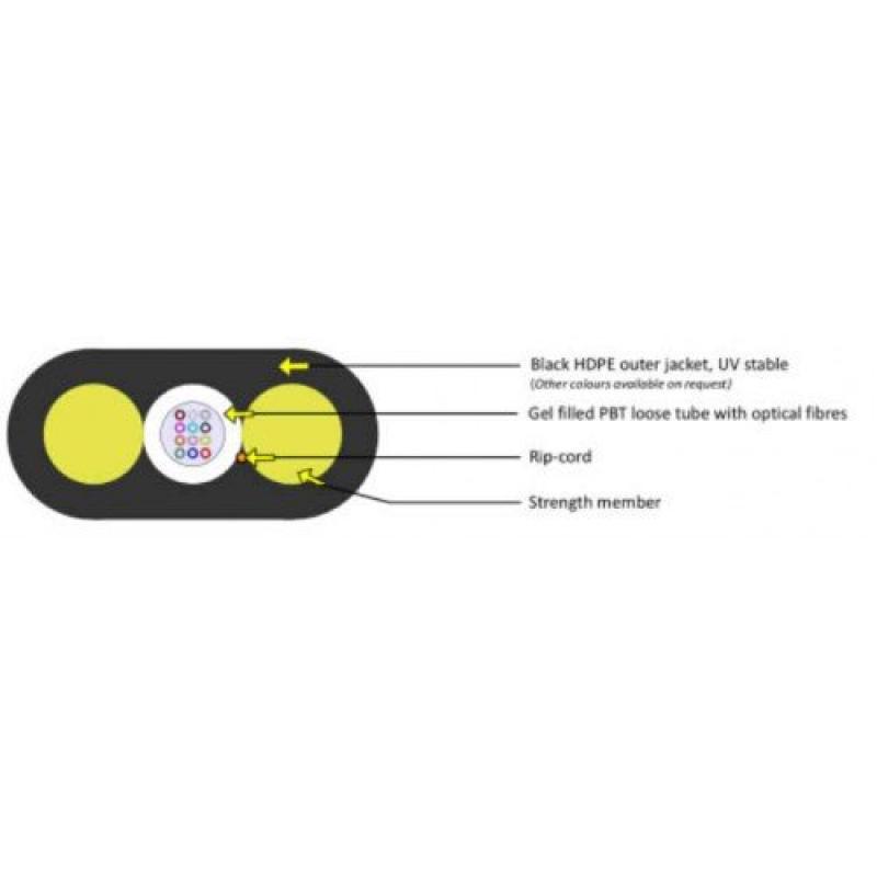 FTTH плосък кабел 8 влакна с 2x1.80FRP - 2000 метрана ниска цена с бърза доставка - BestPC.BG