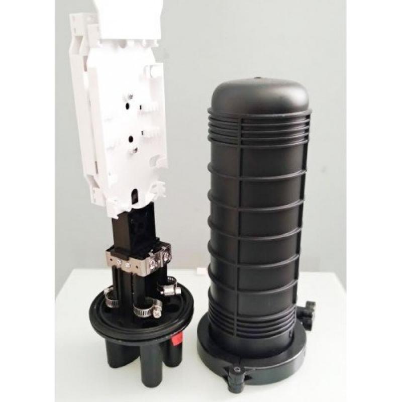 Муфа вертикална D208-9 - 3 кръгли, 1 овален, 2х24 сплайс касети 100x340mm, Ø7~Ø18на ниска цена с бърза доставка - BestPC.BG