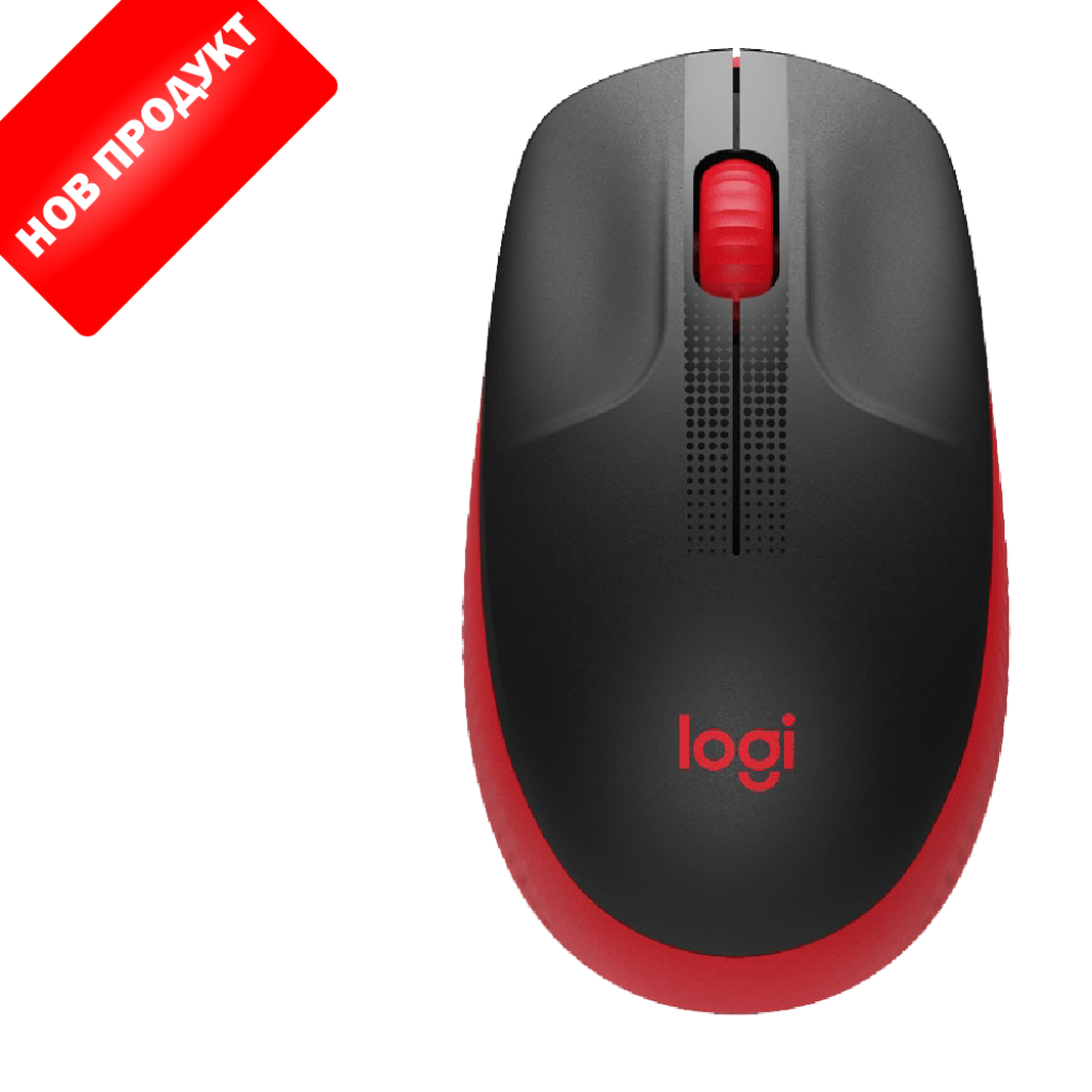 Безжична мишка Logitech M190 Full-Size черно-червена 910-005908на ниска цена с бърза доставка - BestPC.BG