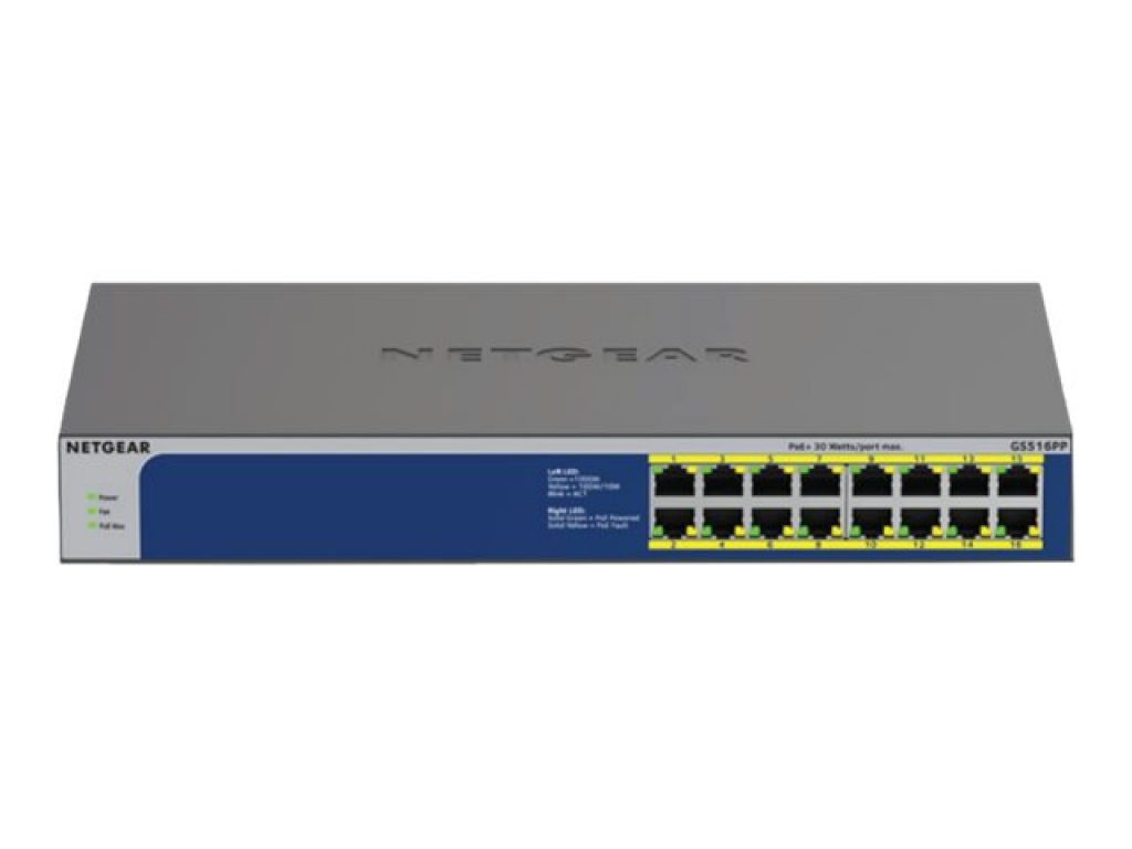Комутатор/Суич NETGEAR 16PT GIGE UNMNGED SWTCH W- POE+на ниска цена с бърза доставка - BestPC.BG
