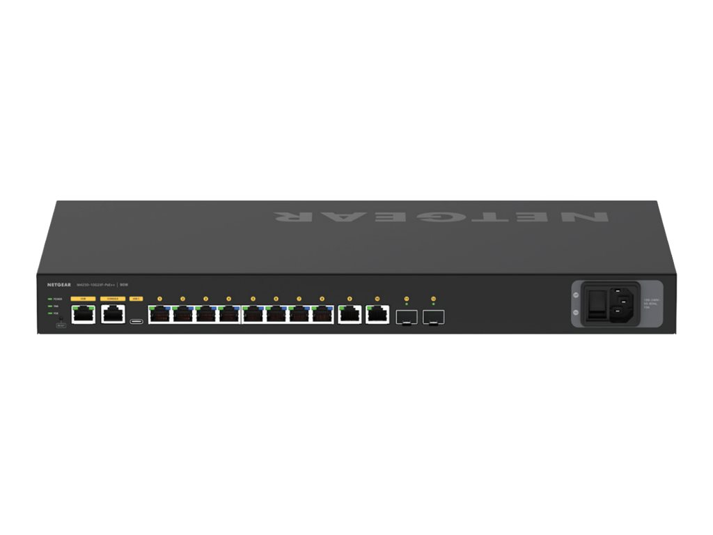 Комутатор/Суич NETGEAR 12-Port AV Line M4250-10G2XF-PoE++ 8x1G Utra90 PoE++ 802.3bt 720Wна ниска цена с бърза доставка - BestPC.BG