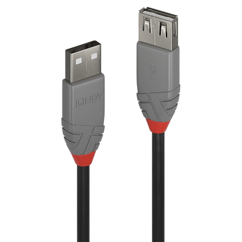 Кабел/адаптер LINDY LNY-36700, USB 2.0, Anthra Line, Type A-А, M-F, удължителен, черен, 0.2 мна ниска цена с бърза доставка - BestPC.BG
