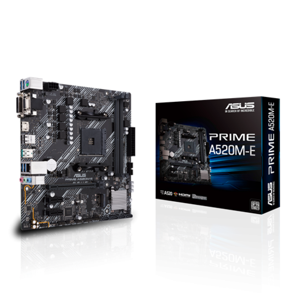 Дънна платка ASUS PRIME A520M-E - AM4на ниска цена с бърза доставка - BestPC.BG