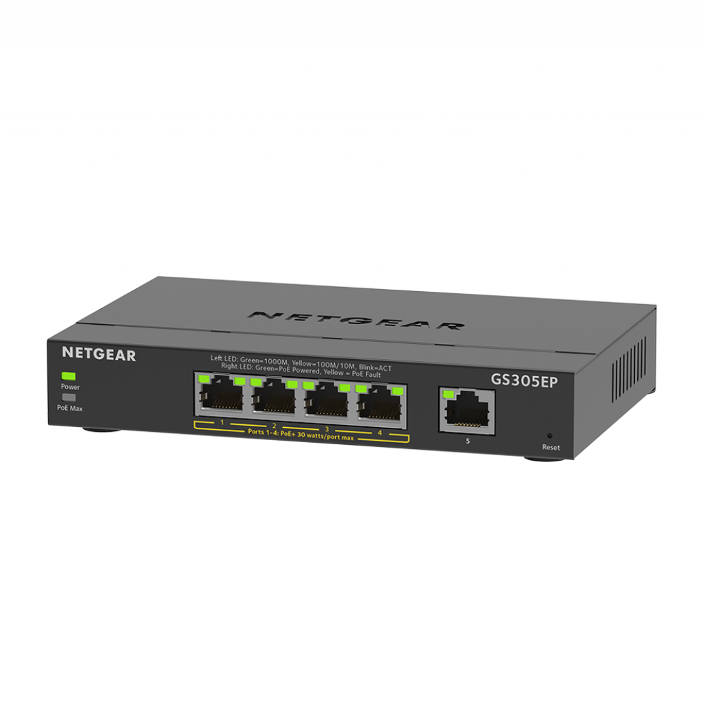 Комутатор/Суич NETGEAR 5PT GE Plus Switch W-POE+на ниска цена с бърза доставка - BestPC.BG