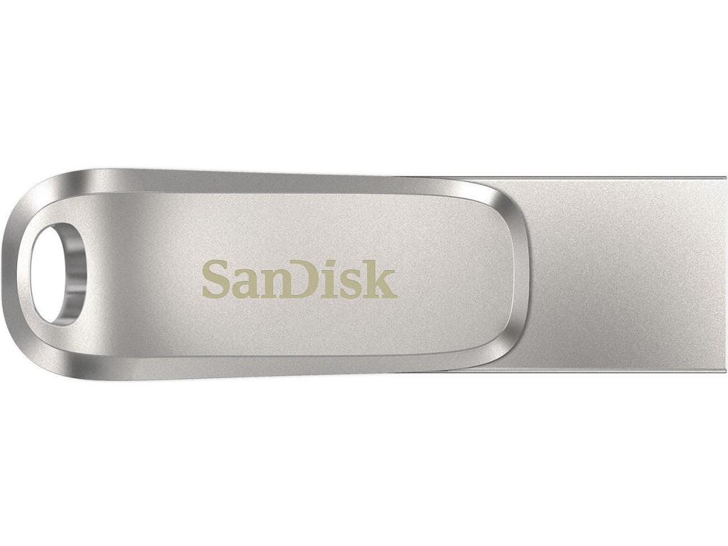 SanDisk Ultra Dual Drive Luxe, 64GB, USB 3.1 Gen 1, USB-C, Сребристна ниска цена с бърза доставка - BestPC.BG