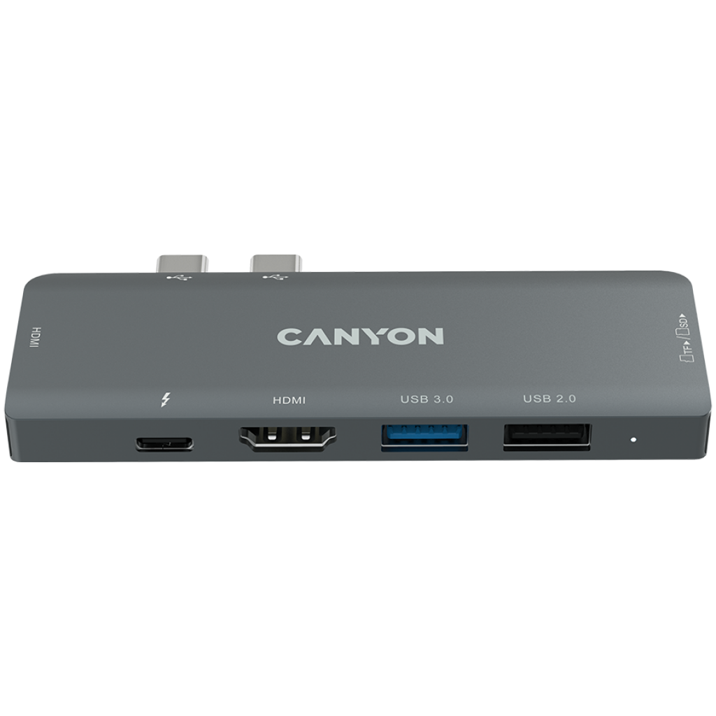 Докинг станция Canyon DS-05B Multiport Docking Station with 7 port, Space gray, 104*42*11mmна ниска цена с бърза доставка - BestPC.BG