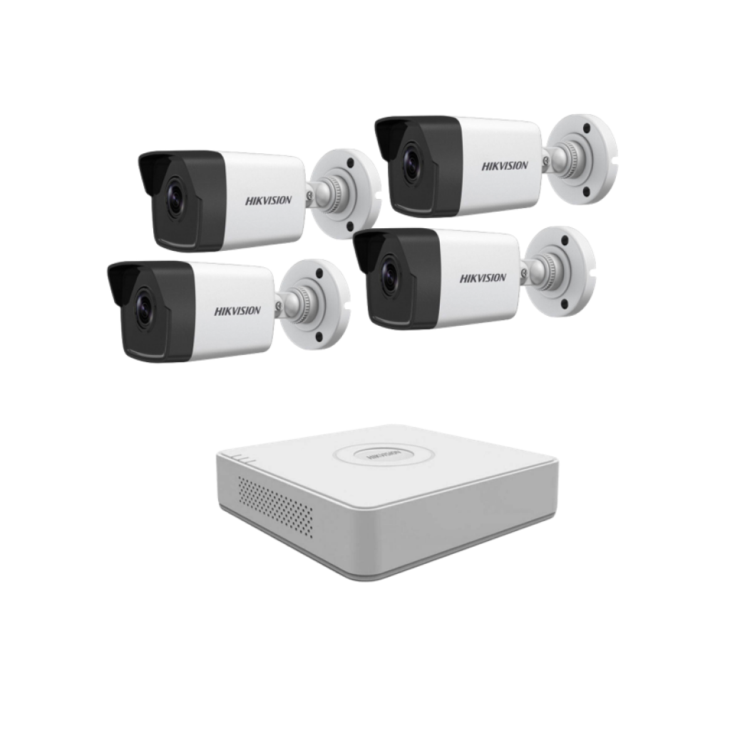 Комплект 4 бр. 4Mpx IP камери с NVR с вградено POE  захранванена ниска цена с бърза доставка - BestPC.BG