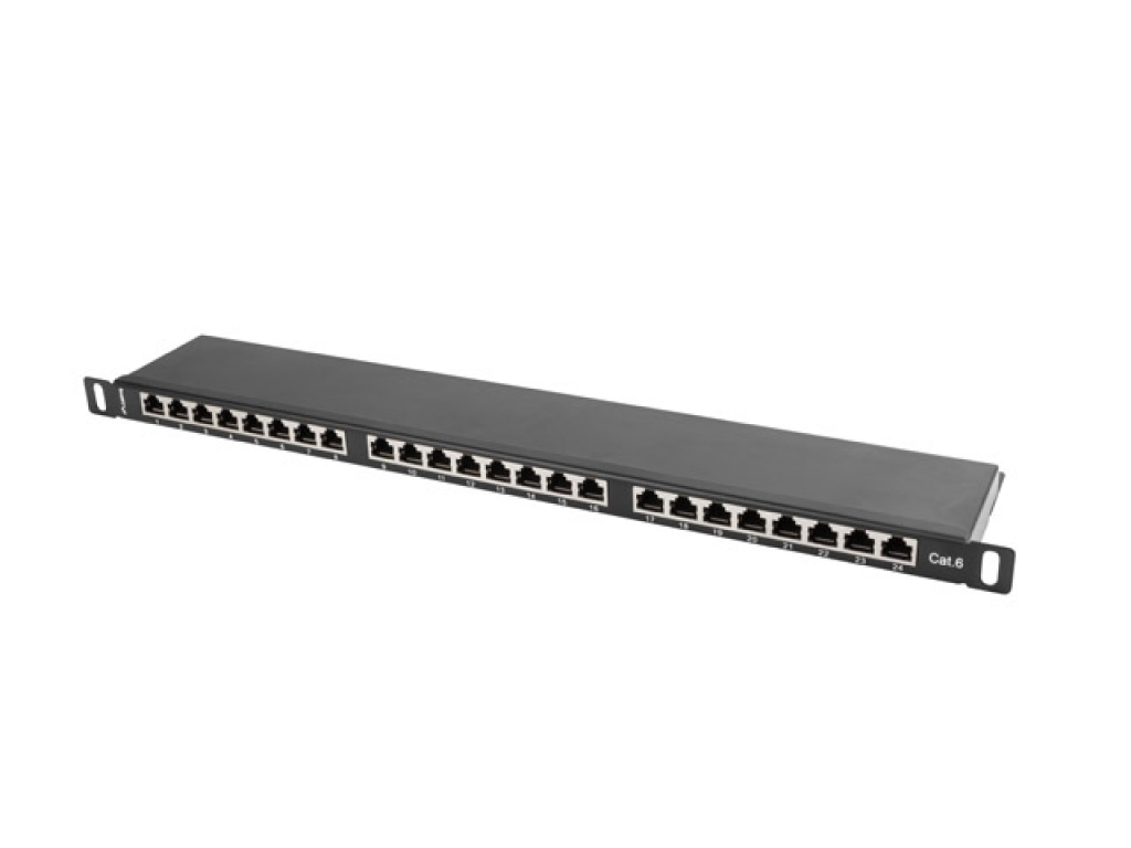 Пач панел Lanberg patch panel 24 port 0.5U CAT.6 shielded, blackна ниска цена с бърза доставка - BestPC.BG
