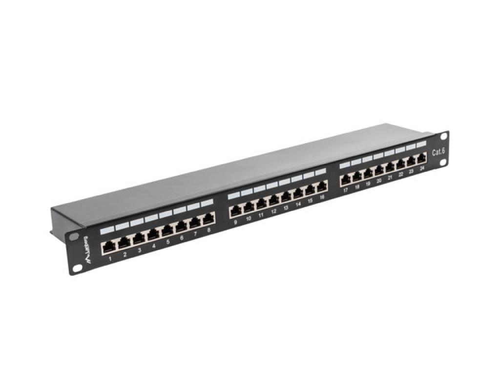 Пач панел Lanberg patch panel 24 port 1U CAT.6 shielded, blackна ниска цена с бърза доставка - BestPC.BG