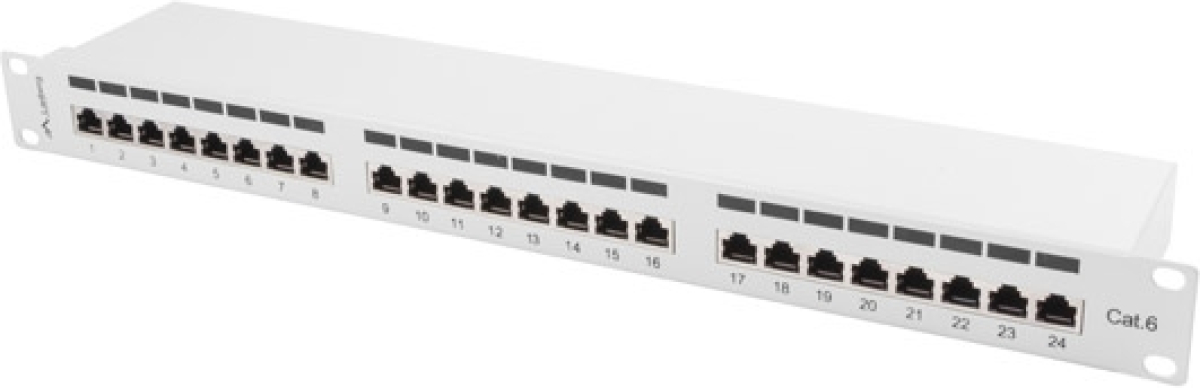 Пач панел Lanberg patch panel 24 port 1U CAT.6 shielded, greyна ниска цена с бърза доставка - BestPC.BG