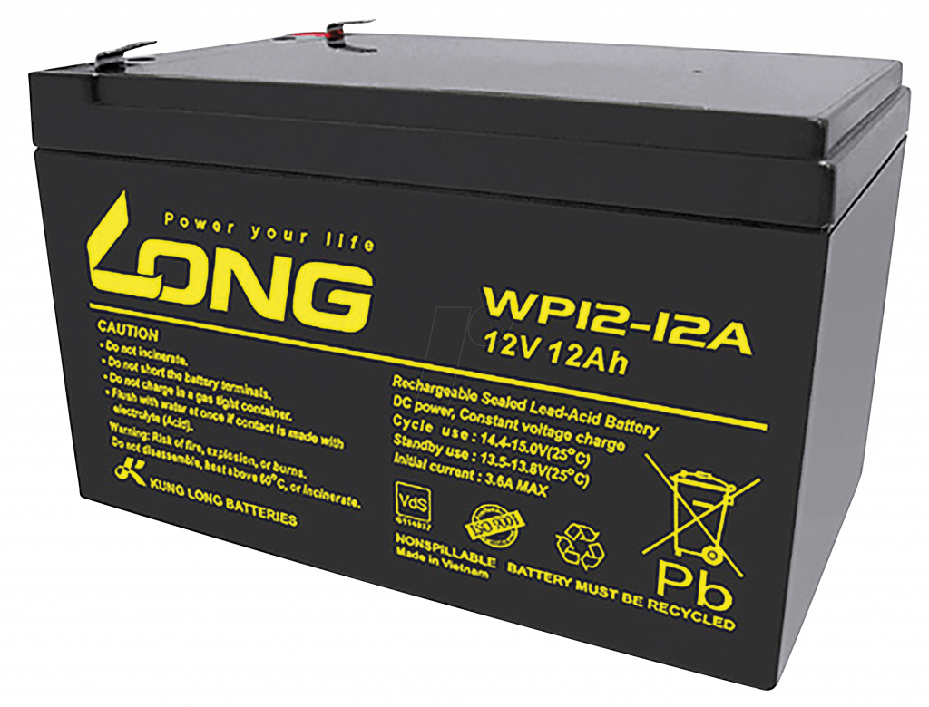 Aкумулаторна батерия Long WP12-12A F2, 12V 12Ah, 151 x 93 x 98 ммна ниска цена с бърза доставка - BestPC.BG