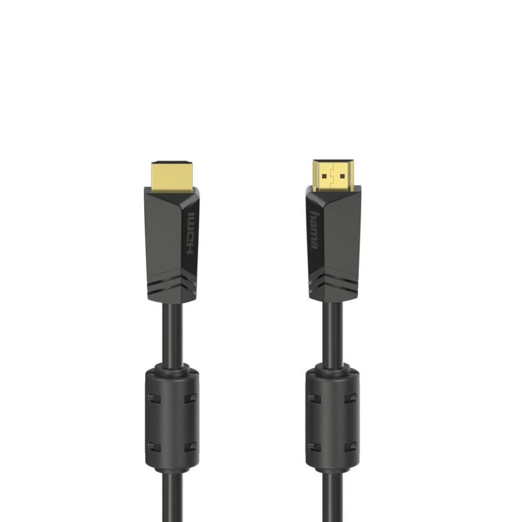 Кабел/адаптер HAMA High-speed, HDMI мъжко - HDMI мъжко, 4K, 10.2GB-s, Ethernet, 15 м, Позл. конектори, 2 филтъра, Черенна ниска цена с бърза доставка - BestPC.BG