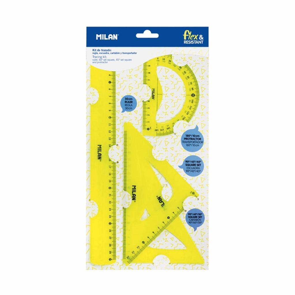 Milan Чертожен комплект Acid Flex & Resistant, 4 части, жълтна ниска цена с бърза доставка - BestPC.BG