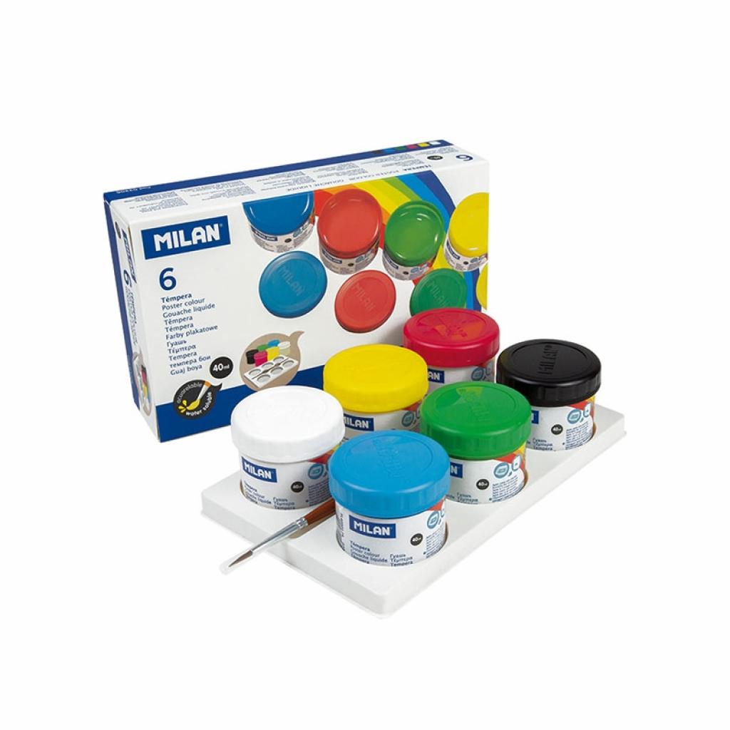 Milan Темперни бои, 40 ml, 6 цвята, с включена четкана ниска цена с бърза доставка - BestPC.BG