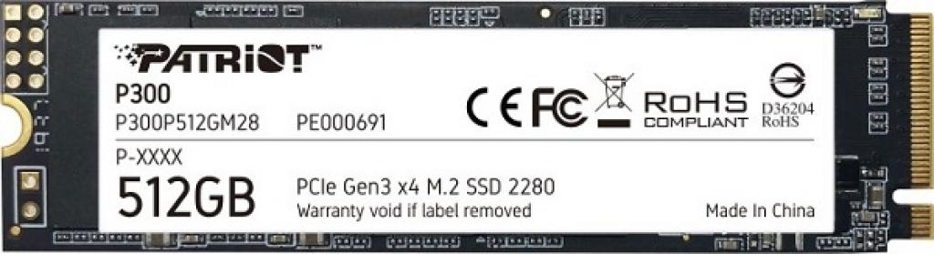 SSD Patriot P300 512GB M.2 2280 PCIEна ниска цена с бърза доставка - BestPC.BG