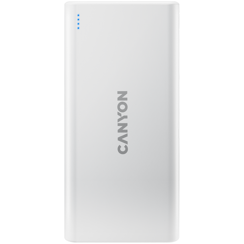 Батерия за смартфон CANYON PB-106, 10000mAh, 10.5 W, 2.1 A, 2x USB 2.0, Бялна ниска цена с бърза доставка - BestPC.BG
