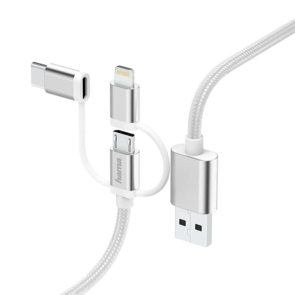 Кабел/адаптер К-л HAMA-USB-A към Micro USB,Lightning и USB-C 0.2 мна ниска цена с бърза доставка - BestPC.BG