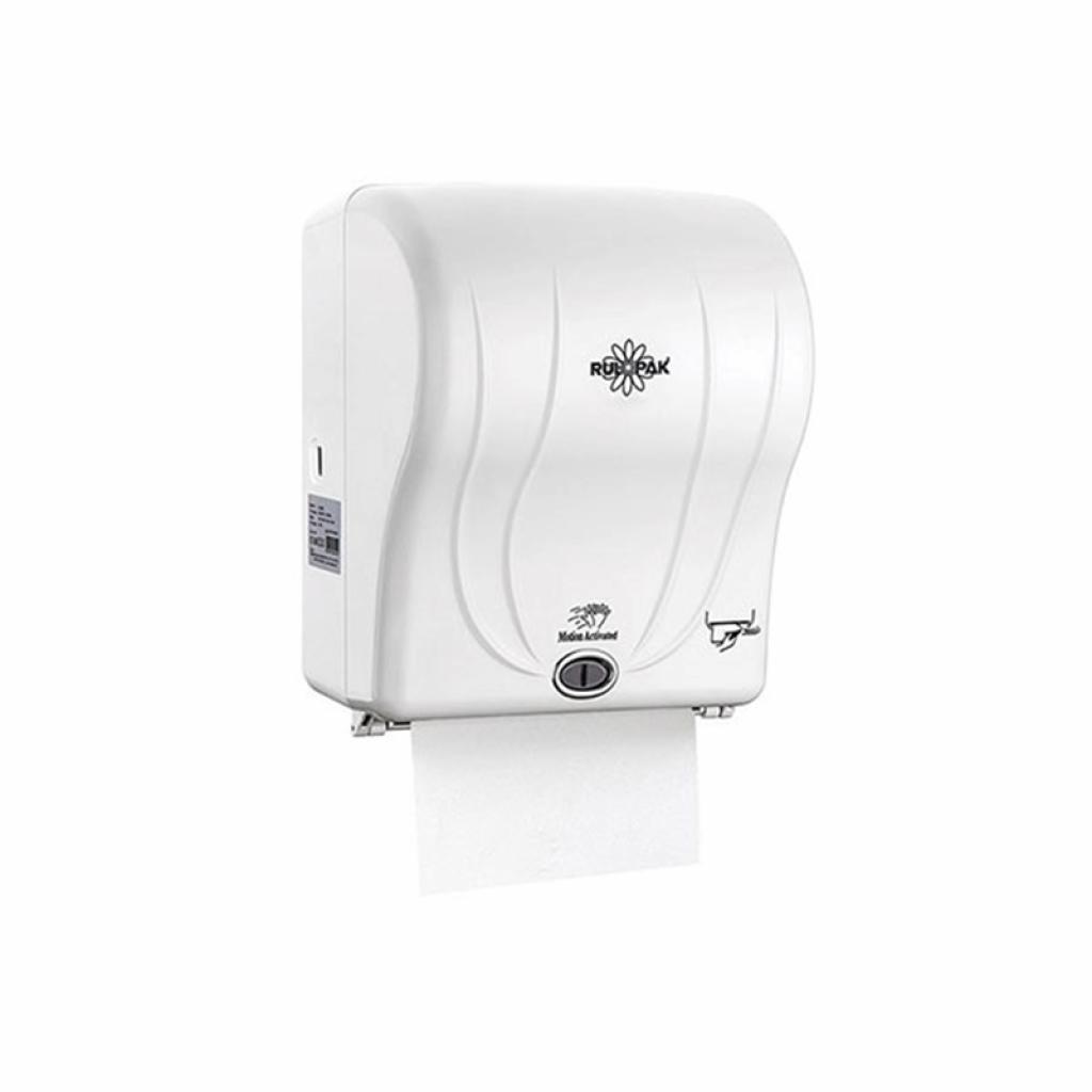 Rulopak Диспенсър за хартиени ролки, със сензор, 21 cm, бялна ниска цена с бърза доставка - BestPC.BG