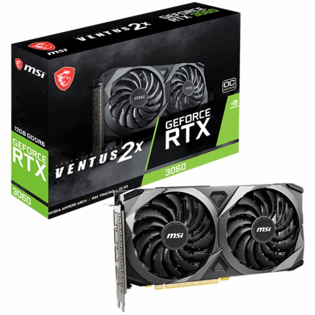 Видеокарта MSI Video Card Nvidia GeForce RTX 3060 VENTUS 2X 12G OC, 12GB GDDR6на ниска цена с бърза доставка - BestPC.BG