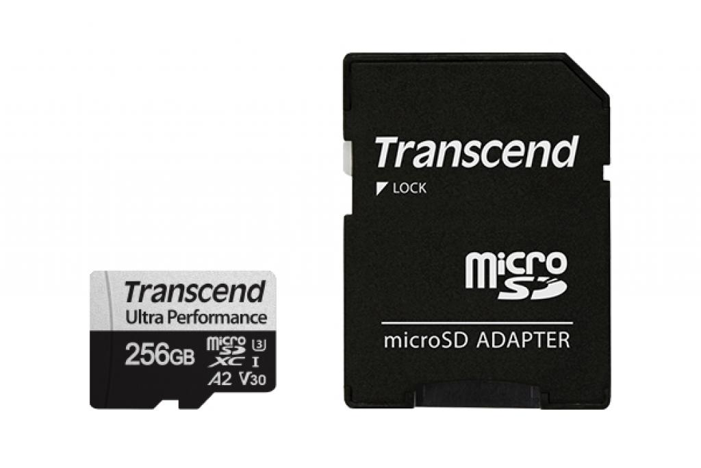 Transcend 256GB micro SD w- adapter UHS-I U3 A2 Ultra Performanceна ниска цена с бърза доставка - BestPC.BG