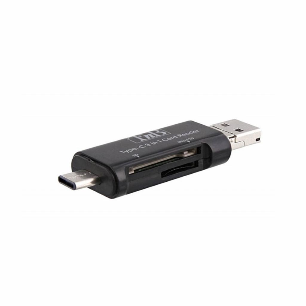 TNB Четец за карти 3 в 1, USB Type-C, PC-Mac-Linux, черенна ниска цена с бърза доставка - BestPC.BG