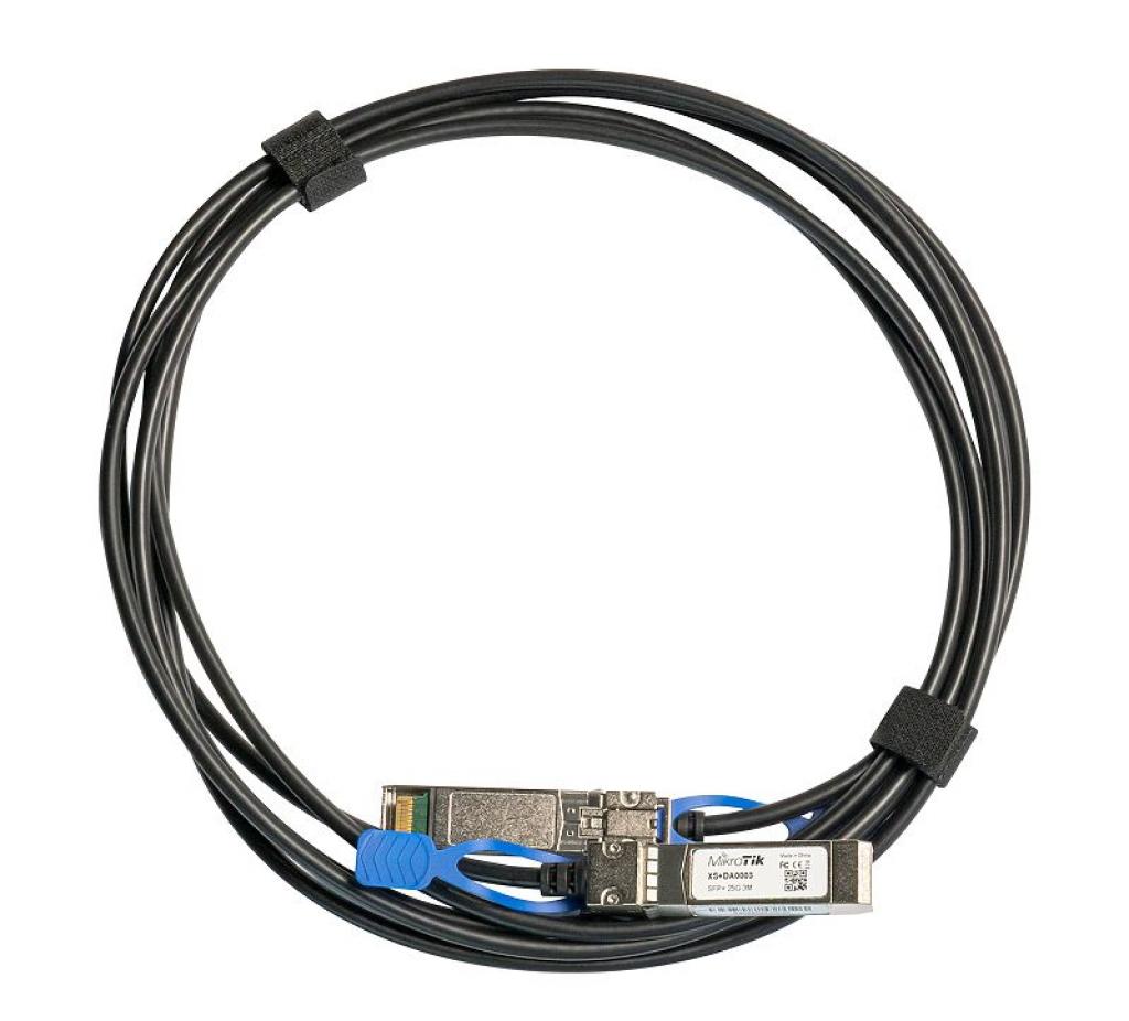 Кабел MikroTik XS+DA0003, SFP-SFP+-SFP28 1-10-25G direct attach, 3mна ниска цена с бърза доставка - BestPC.BG