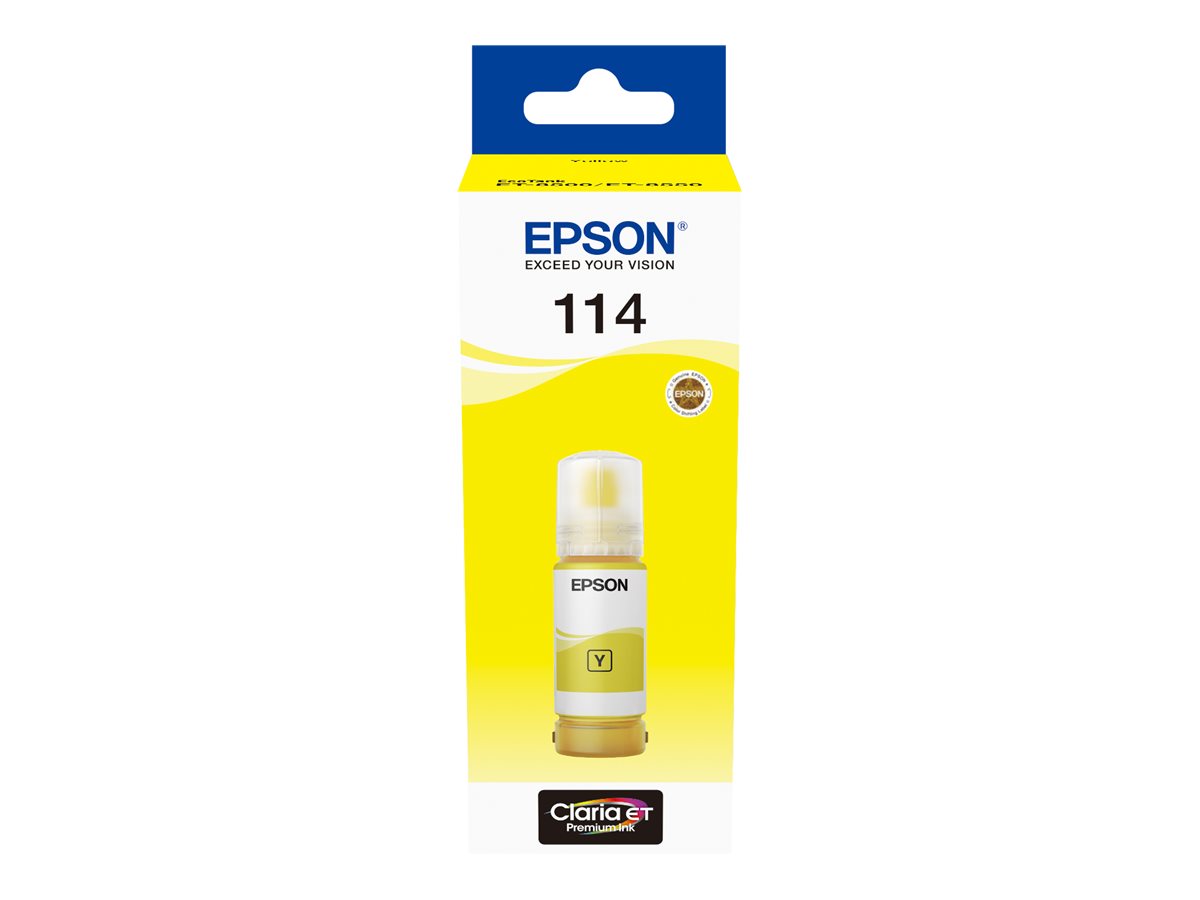 Касета с мастило EPSON 1LB 114 EcoTank - Жълт, 70 mlна ниска цена с бърза доставка - BestPC.BG