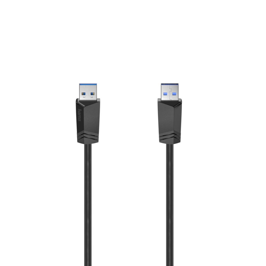 Кабел HAMA  USB 3.0, USB-A мъжко - USB-А мъжко, 1.5 м, 5Gbit-s, екраниранна ниска цена с бърза доставка - BestPC.BG