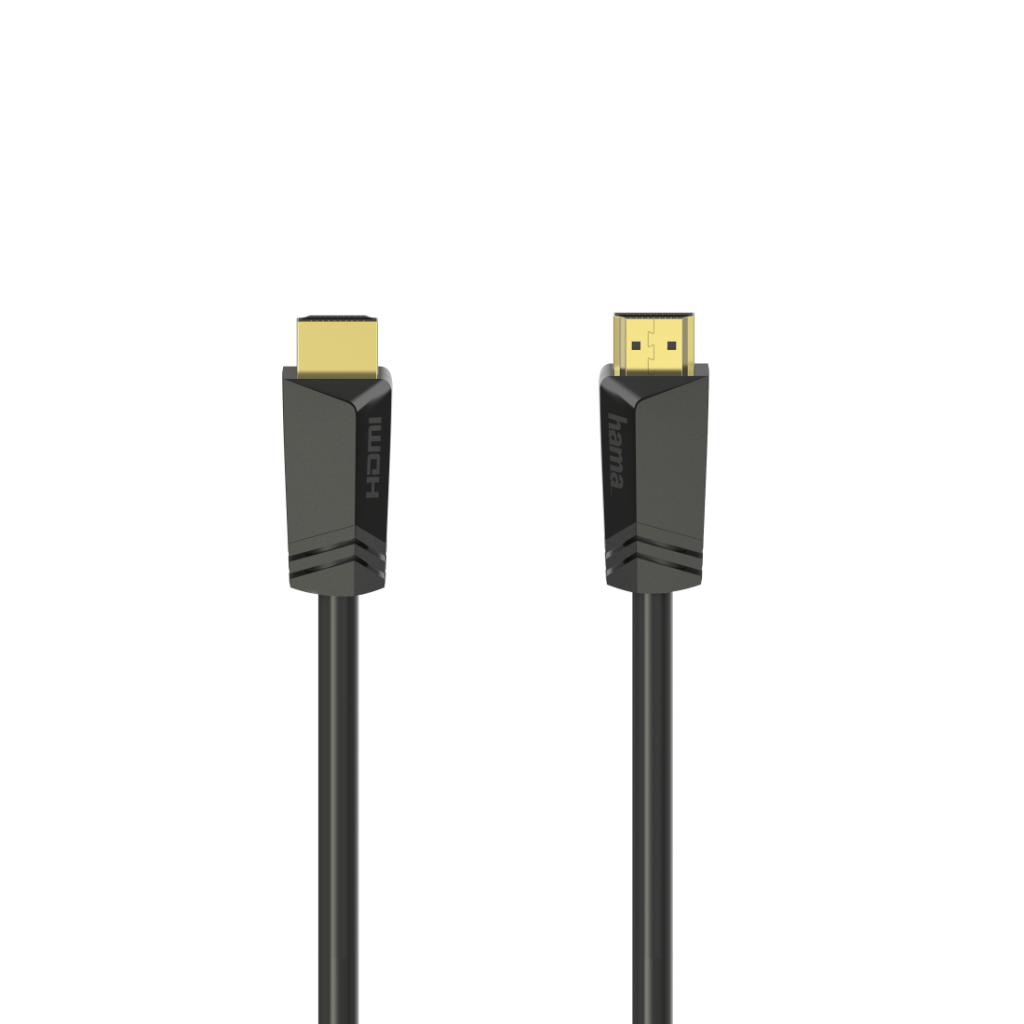 Кабел HAMA High-Speed, HDMI мъжко - HDMI мъжко, 4K, 18GB-s, Ethernet, 7.5 м, Позл. конектори, Черенна ниска цена с бърза доставка - BestPC.BG