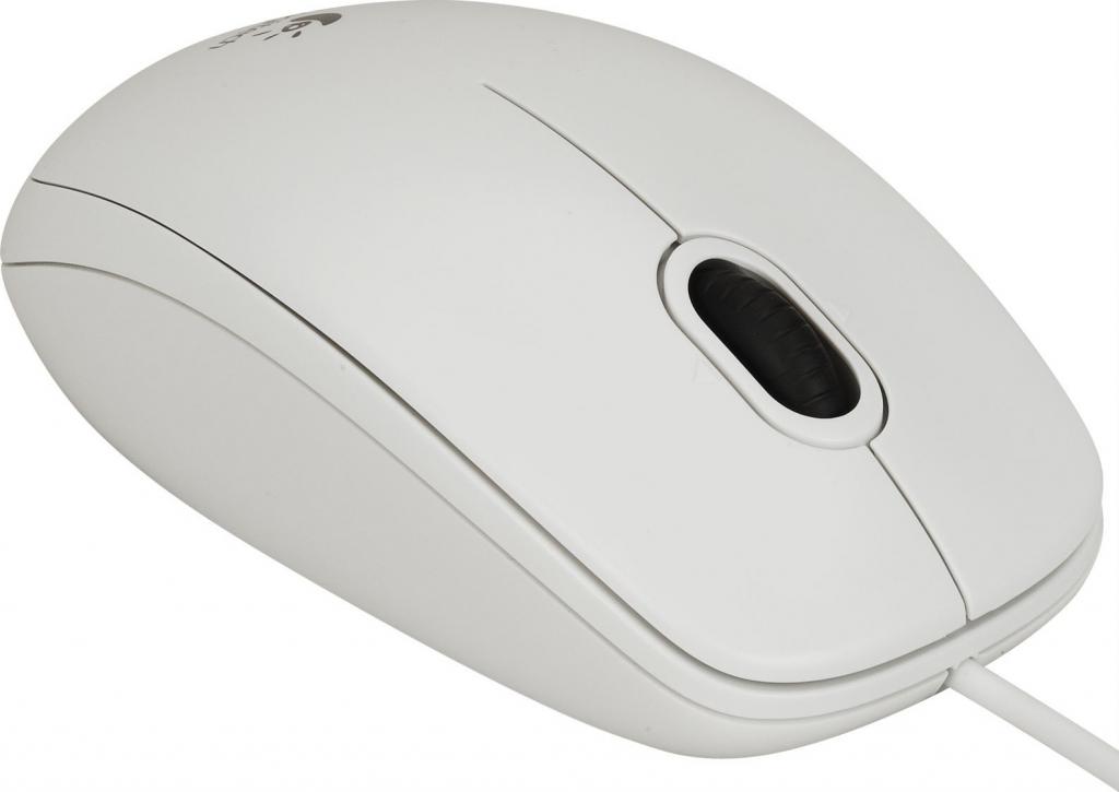 Мишка LOGITECH B100 Mouse right and left-handed optical 3 buttons wired USB whiteна ниска цена с бърза доставка - BestPC.BG