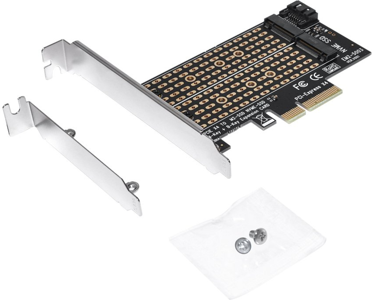 Кутия/Чекмедже за HDD Makki Адаптер M2 SSD NVMe+SATA (M-key+B-key) to PCI Express 3.0 4x adapterна ниска цена с бърза доставка - BestPC.BG
