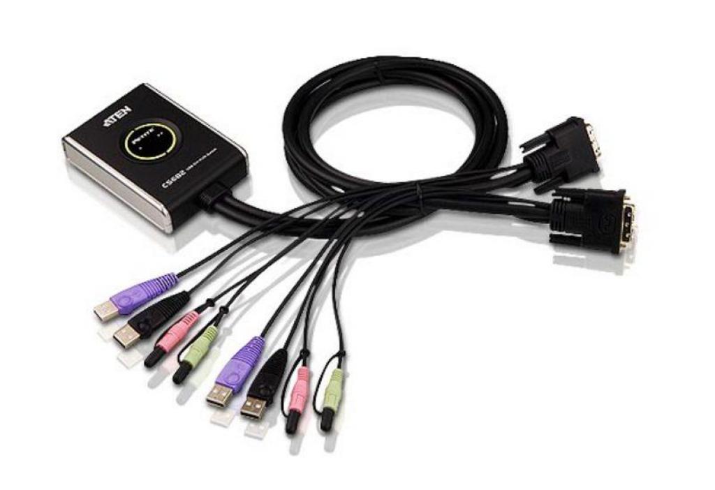 KVM продукт KVM суич ATEN CS682 - 4x USB A, 2x DVI, 4x 3.5mm jackна ниска цена с бърза доставка - BestPC.BG