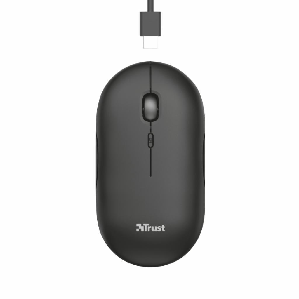 Мишка TRUST Puck Wireless & BT Rechargeable Mouse Чернана ниска цена с бърза доставка - BestPC.BG
