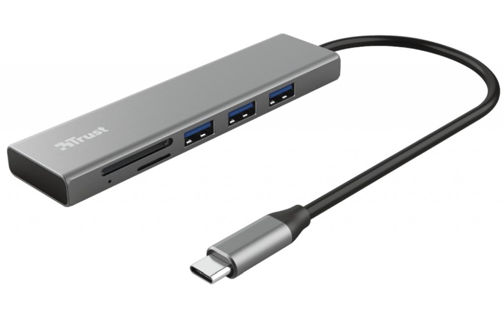 USB Хъб TRUST Halyx Fast USB-C Hub & Card Readerна ниска цена с бърза доставка - BestPC.BG