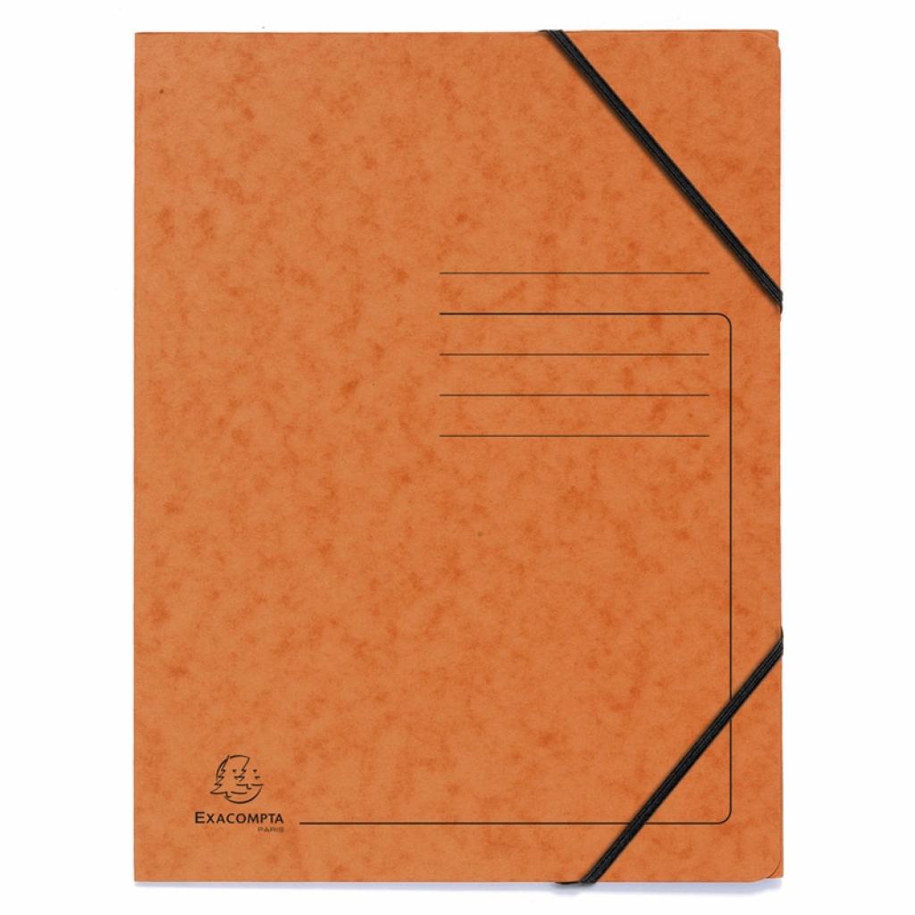 Канцеларски продукт Exacompta Папка, картонена, с ластик, оранжевана ниска цена с бърза доставка