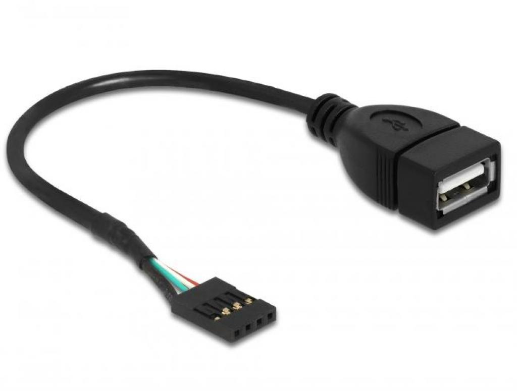 Кабел DeLock USB Pin header женско  USB 2.0 type-A женски, 20 cmна ниска цена с бърза доставка - BestPC.BG