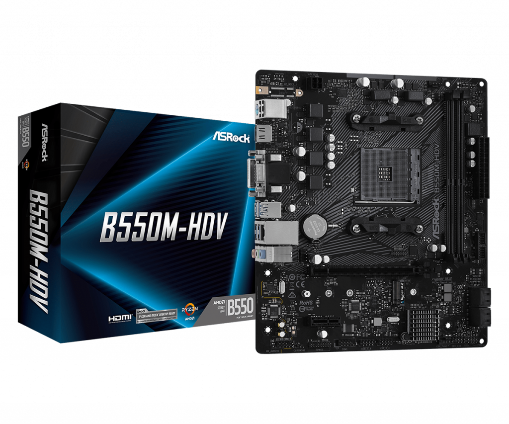 Дънна платка ASROCK B550M-HDV -AM4на ниска цена с бърза доставка - BestPC.BG