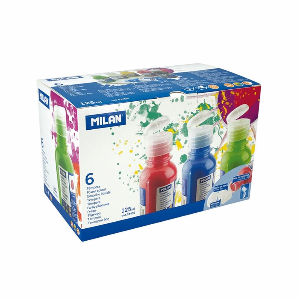 Milan Темперни бои, 6 цвята, 125 ml, с включена четкана ниска цена с бърза доставка - BestPC.BG