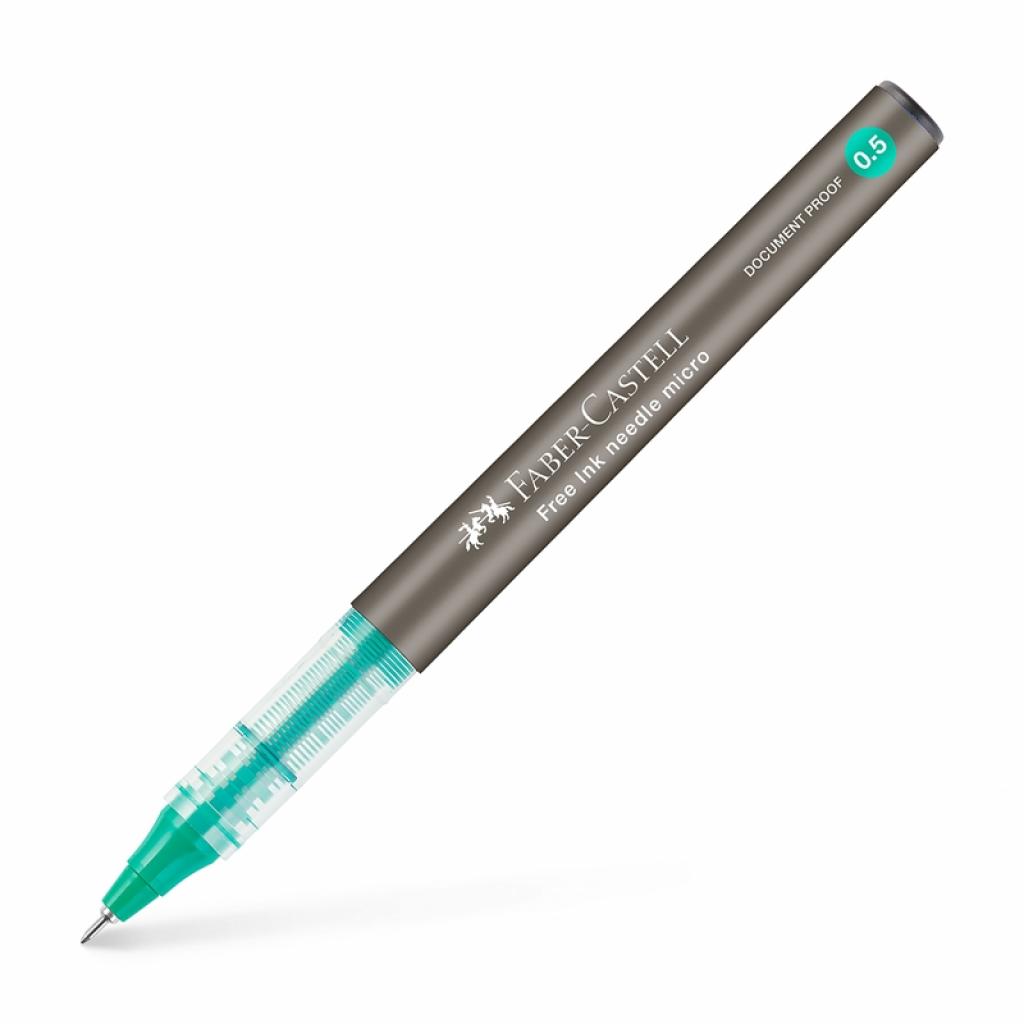 Faber-Castell Ролер Free Ink Needle, 0.5 mm, зеленна ниска цена с бърза доставка - BestPC.BG