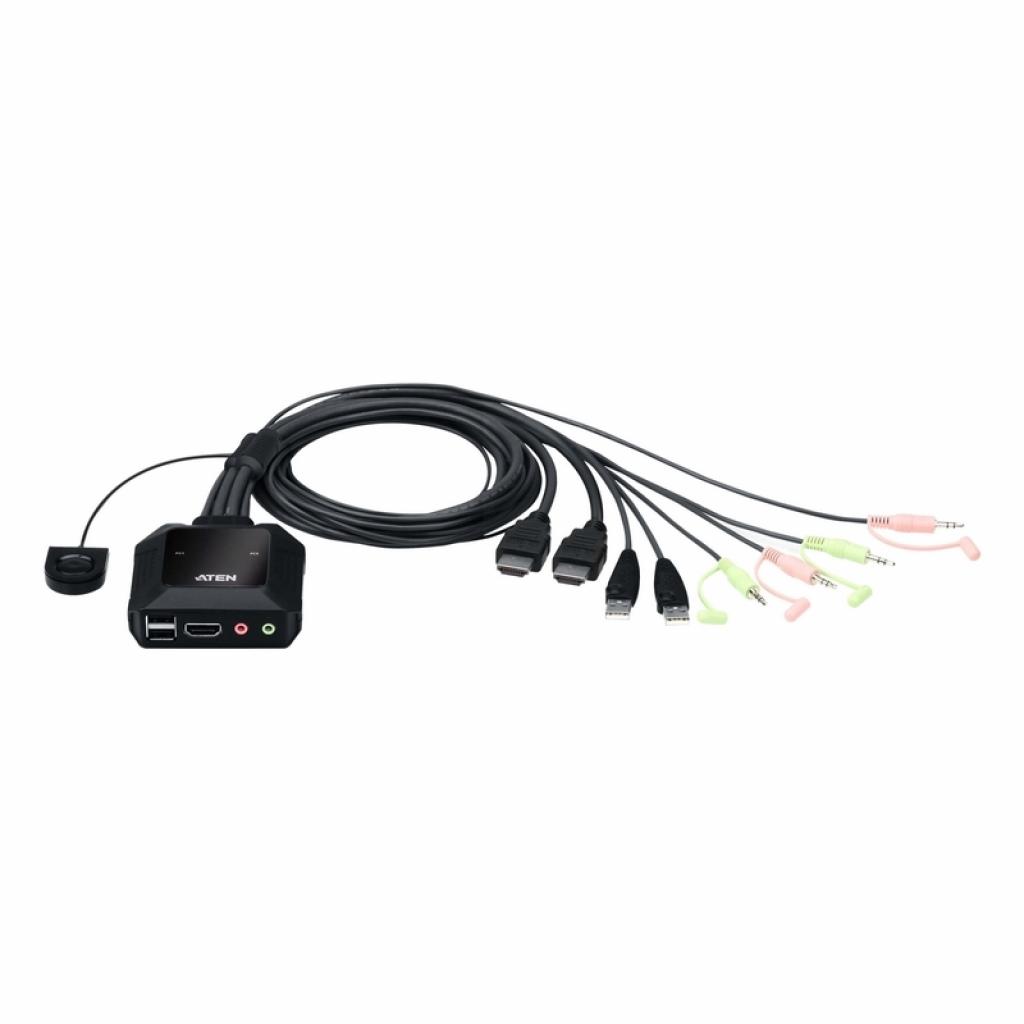 KVM продукт ATEN CS22H :: USB HDMI KVM Switch, 2x 1, 4K, Remote port selectorна ниска цена с бърза доставка - BestPC.BG