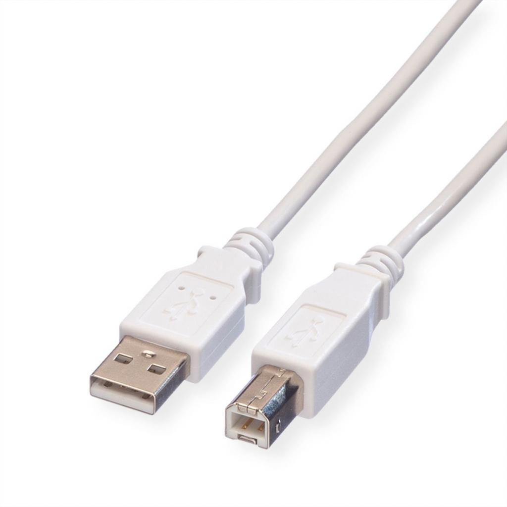 VALUE 11.99.8831 :: USB 2.0 кабел, A - B, M-M, бял, 3.0 мна ниска цена с бърза доставка - BestPC.BG