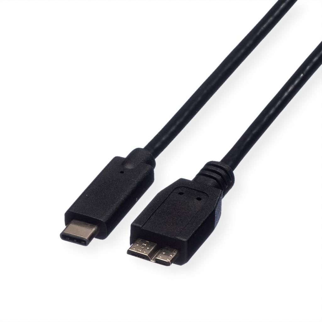 ROLINE 11.02.9005 :: USB 3.2 Gen 1 кабел, C-Micro B, M-M, черен, 0.5 мна ниска цена с бърза доставка - BestPC.BG