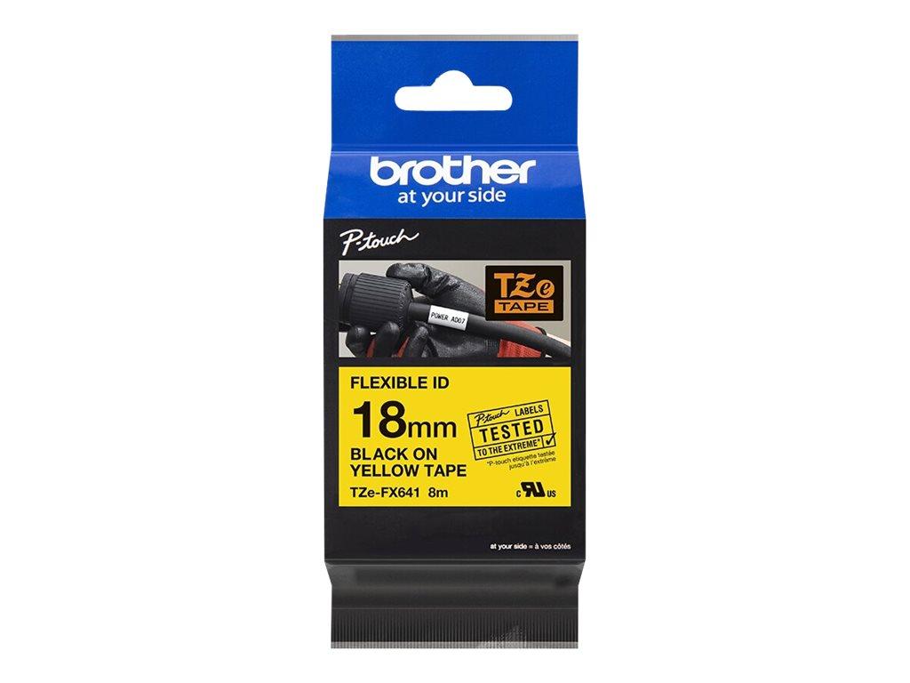 Касета за етикетен принтер BROTHER TZEFX641 18mm BLACK ON YELLOW FLEXIBLE IDна ниска цена с бърза доставка - BestPC.BG