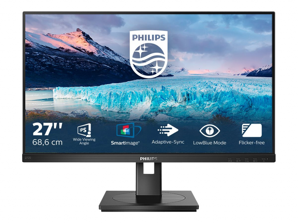 Монитор Philips 272S1AE-00 27" 1920 x 1080 - Full HD, LED, IPS, 4ms, 75Hz, HDMI, DVI-D, VGA, DPна ниска цена с бърза доставка - BestPC.BG