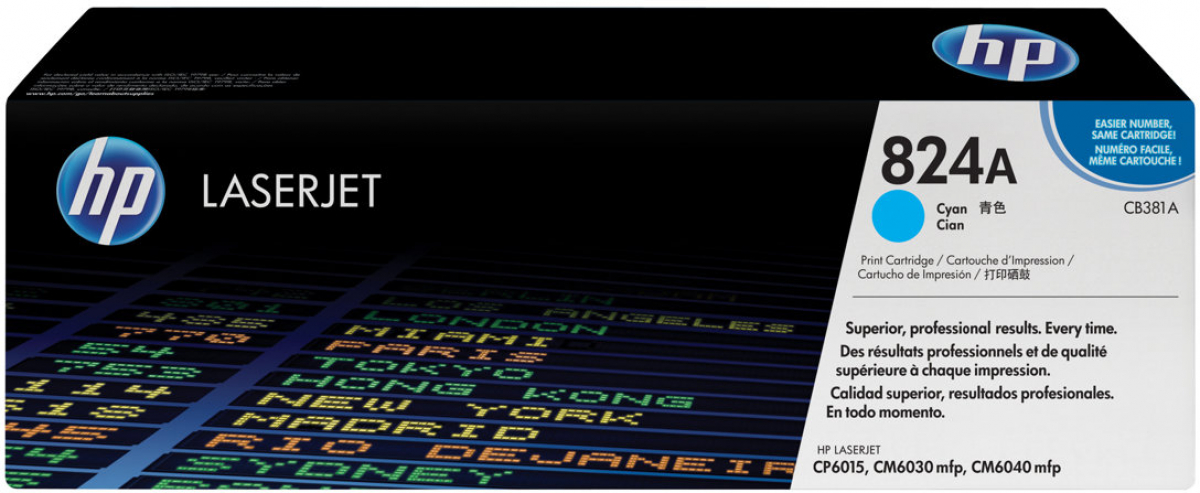 Тонер за лазерен принтер HP 824A, за HP Color Laser Jet CP6015/CM6030/CM6040, 21000 копия, цианна ниска цена с бърза доставка - BestPC.BG