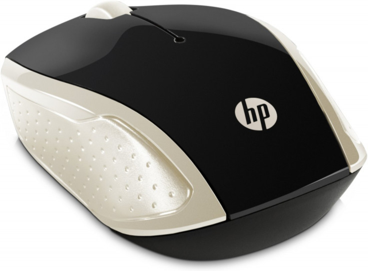 Мишка HP 200, Безжична, 2.4 GHz , 1000 dpi, Черен-златистна ниска цена с бърза доставка - BestPC.BG