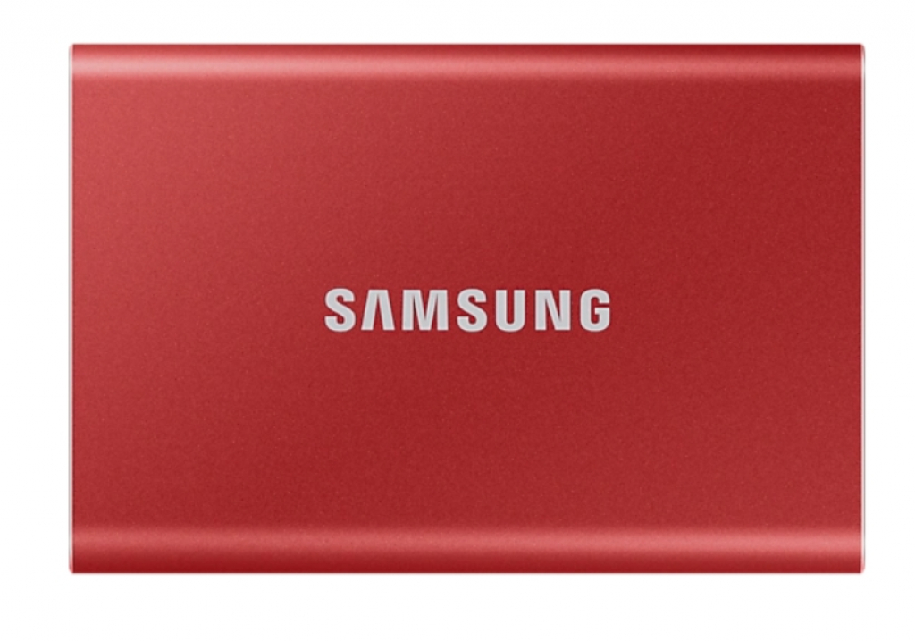 SSD външен Samsung Portable SSD T7 2TB, USB 3.2, Read 1050 MB-s Write 1000 MB-s, Metallic Redна ниска цена с бърза доставка
