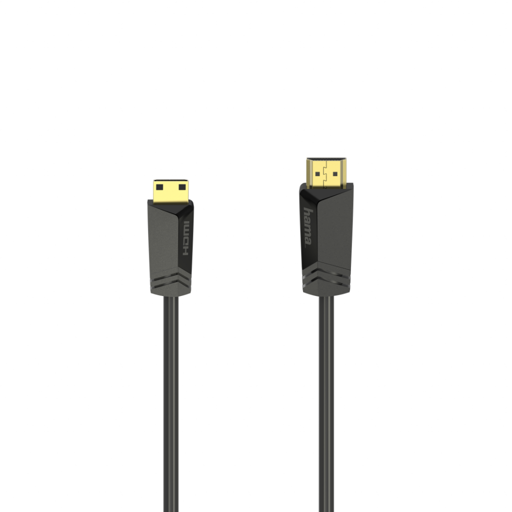 Кабел HAMA, HDMI мъжко - mini HDMI мъжко, 1.5 м, Позл.конектори, Черенна ниска цена с бърза доставка - BestPC.BG