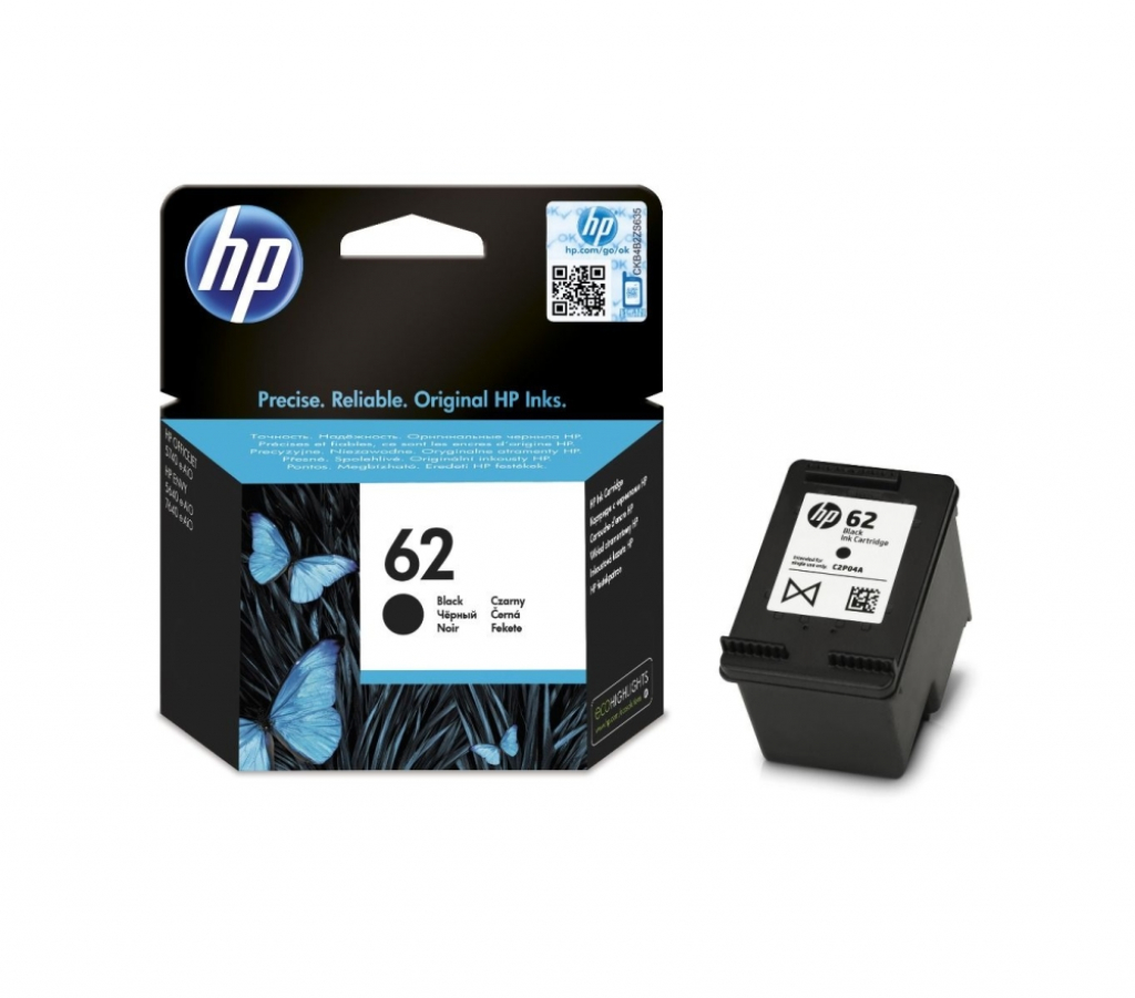 Касета с мастило HP 62 Black Original Ink Cartridgeна ниска цена с бърза доставка - BestPC.BG